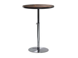 30" Round Bar Table w/ Standard Wood Counter Top and Silver Base
 -- Trade Show Furniture Rental